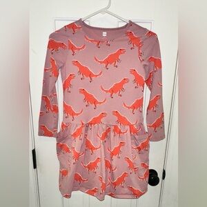 Girls Tea Collection Stomping Dino Dress Dinosaur Pocket Dress sz 10